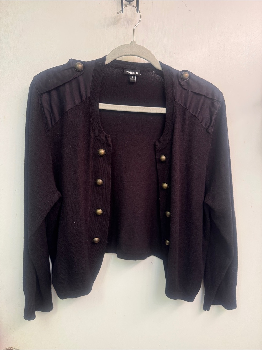 torrid Black Military-Style Button Front Cardigan